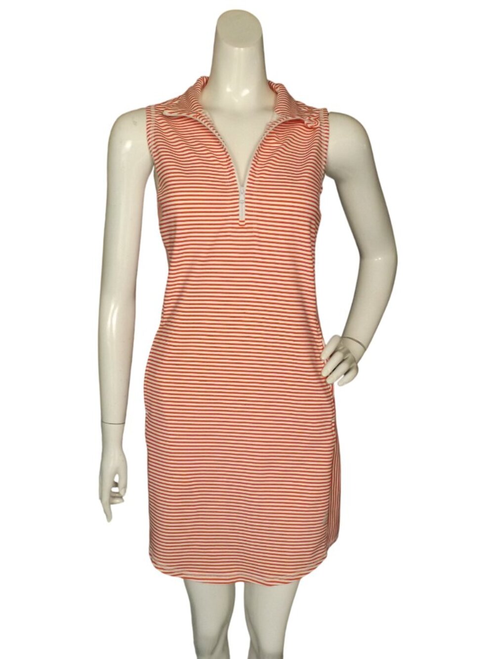 TOMMY BAHAMA Mini Dress, S, Islandzone, Red/White Stripe, Activewear, Zip Neck - Picture 3 of 13
